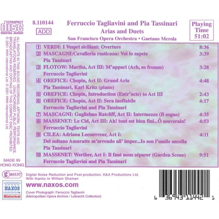TAGLIAVINI, Ferruccio / TASSINARI, Pia: Arias and Duets (1949) - slide-1
