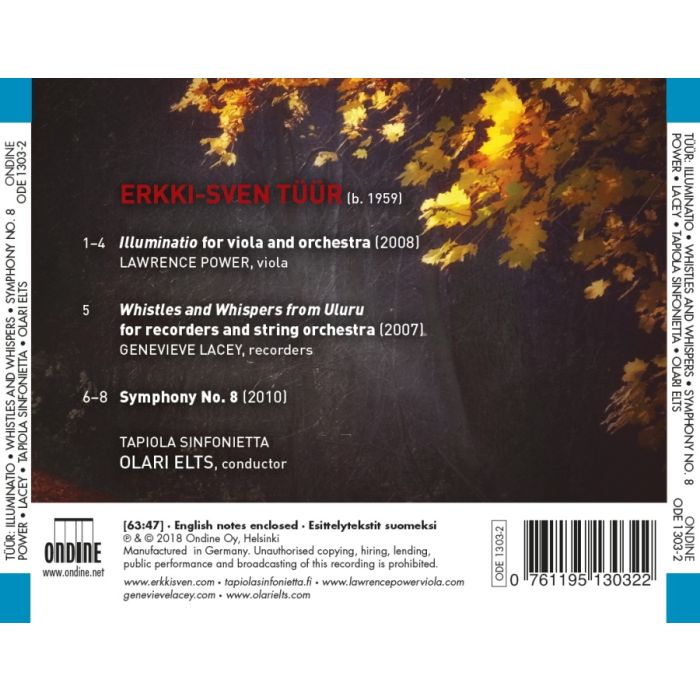 Tüür: Illuminatio; Whistles and Whispers from Uluru; Symphony No. 8 - slide-1