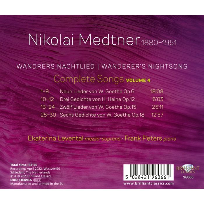 Medtner: Complete Songs vol. 4 - slide-1