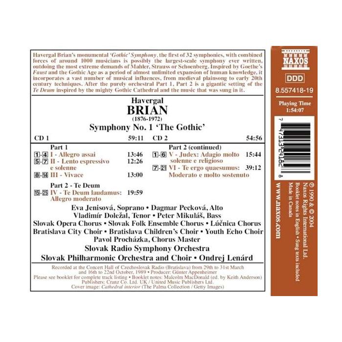 BRIAN: Symph. No. 1 