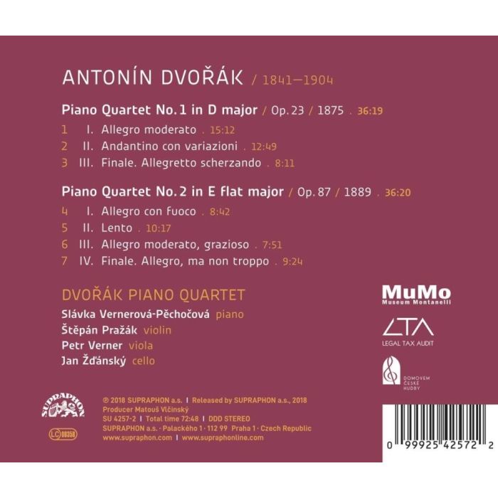 Dvořák: Piano Quartets Nos. 1 & 2 - slide-1
