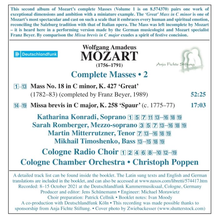 Mozart: Complete Masses 2 - Mass No. 18 ‘Great’; Missa brevis ‘Spaur’ - slide-1