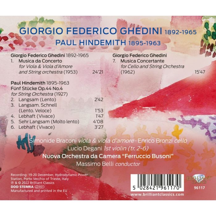 Ghedini: Musica da Concerto, Musica Concertante / Hindemith: Fünf Stücke - slide-1