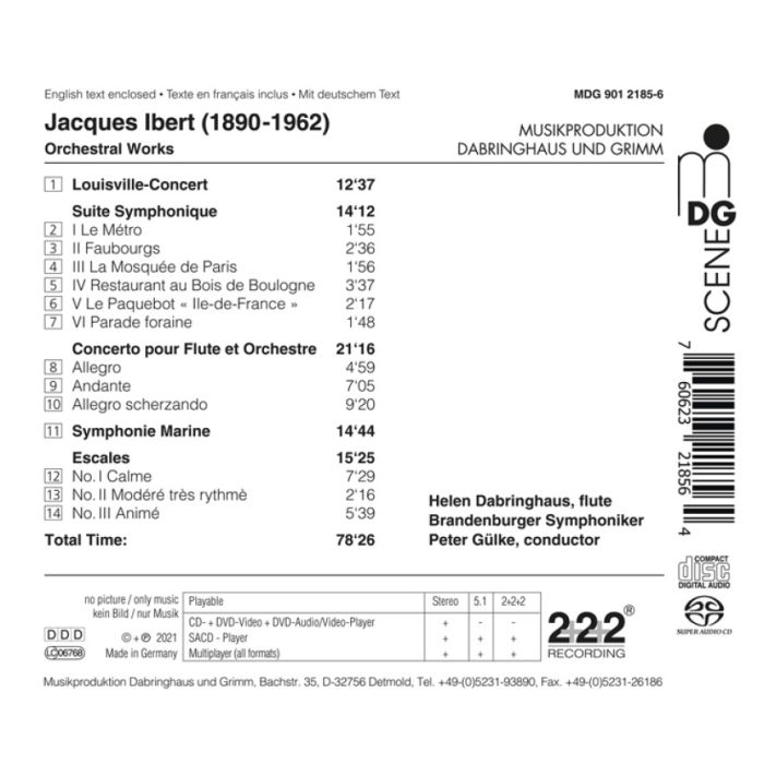 Ibert: Orchestral Works; Flute Concerto - slide-1