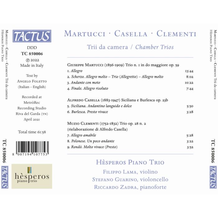 Martucci, Casetlla, Clementi: Chamber Trios - slide-1