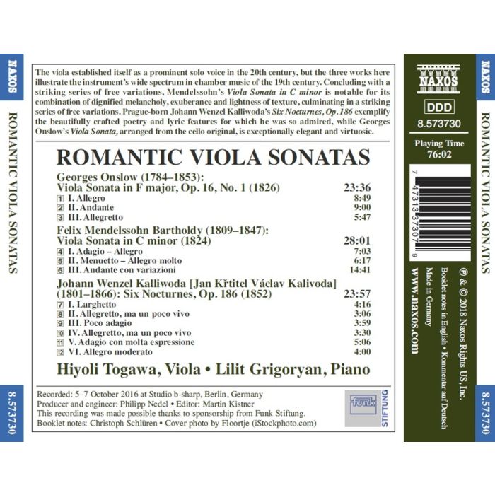 Romantic Viola Sonatas - Onslow; Mendelssohn; Kalliwoda - slide-1