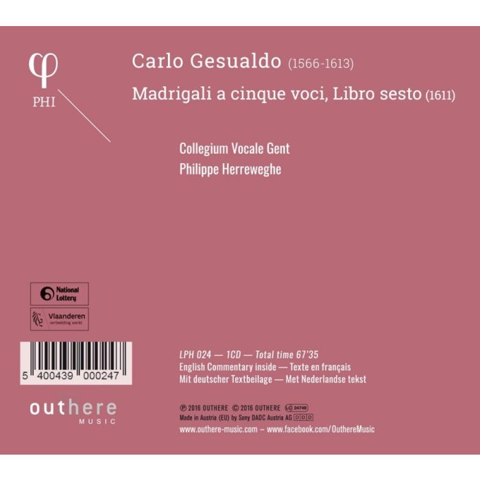 Gesualdo: O dolce mio tesoro, Sesto libro di madrigali, 1611 - slide-1
