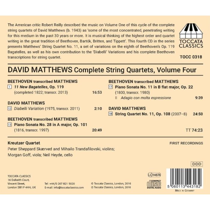 Matthews: String Quartets Vol. 4 - slide-1