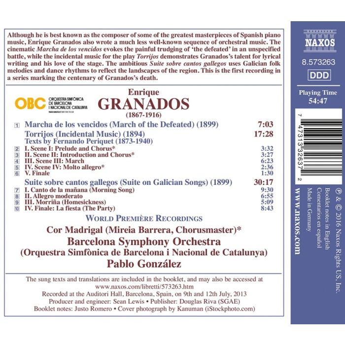 Granados: Orchestral Works Vol. 1 - Suite sobre cantos gallegos, Marcha de los vencidos Torrijos Cor Madrigal - slide-1