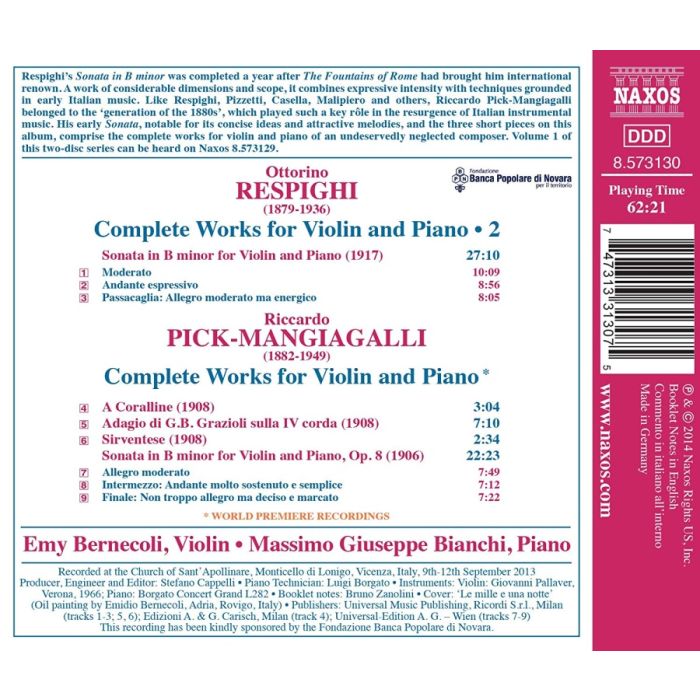 Respighi: Sonata in B minor; Pick-Mangiagalli, Riccardo - slide-1