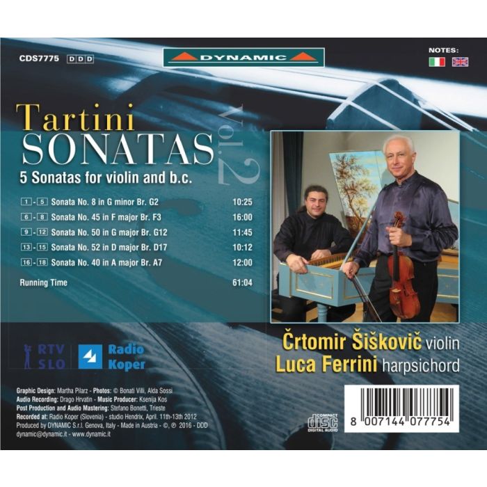 Tartini: 5 Sonatas for violin and b.c. - Vol. 2 - slide-1