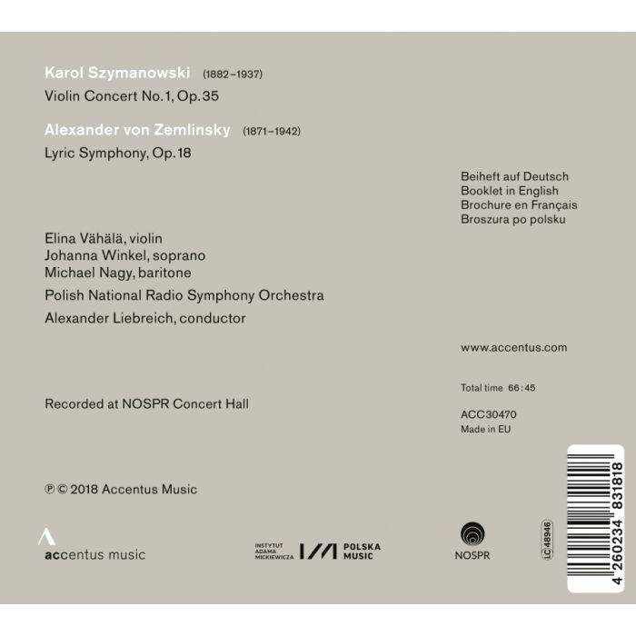 Szymanowski: Violin Concerto No. 1 / Zemlinsky: Lyric Symphony - slide-1