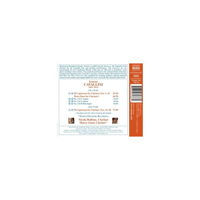 Cavallini: Capriccios for Clarinet, Three Duos for Clarinet - slide-1