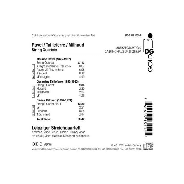 Ravel/Tailleferre/Milhaud: String Quartets - slide-1