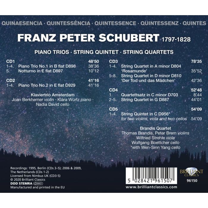 Quintessence Schubert: Piano Trios, String Quintet, String Quartets - slide-1