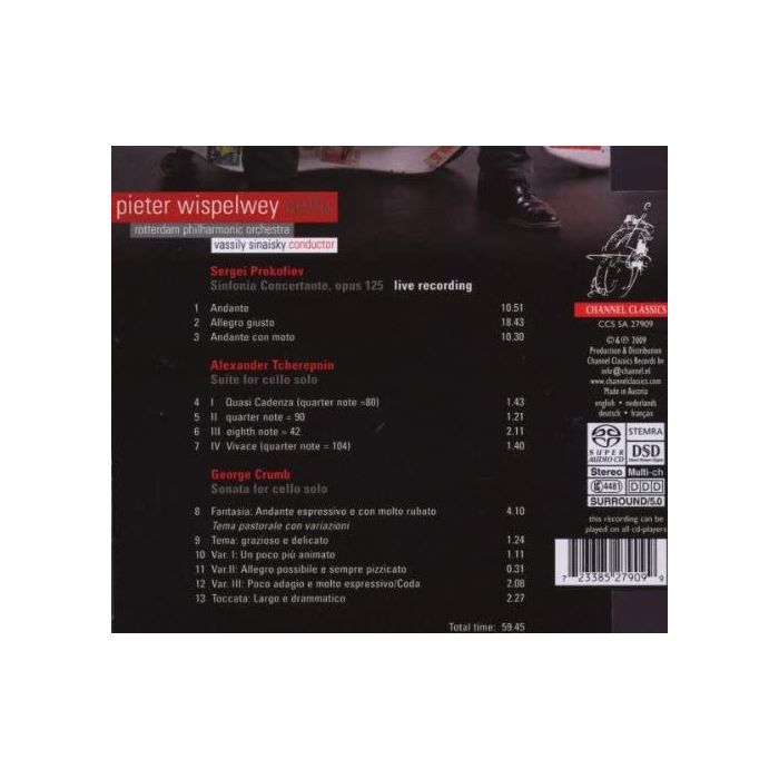 Prokofiev: Sinfonia Concertante, TCHEREPNIN: Suite for cello solo, CRUMB: Sonata for cello solo - slide-1