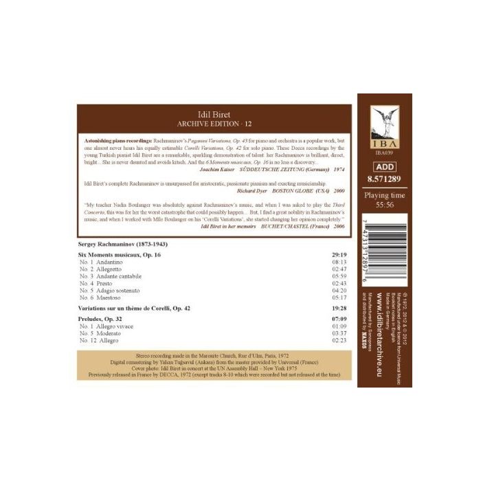 RACHMANINOV: Moments musicaux; Variations on a Theme of Corell; Preludes - slide-1