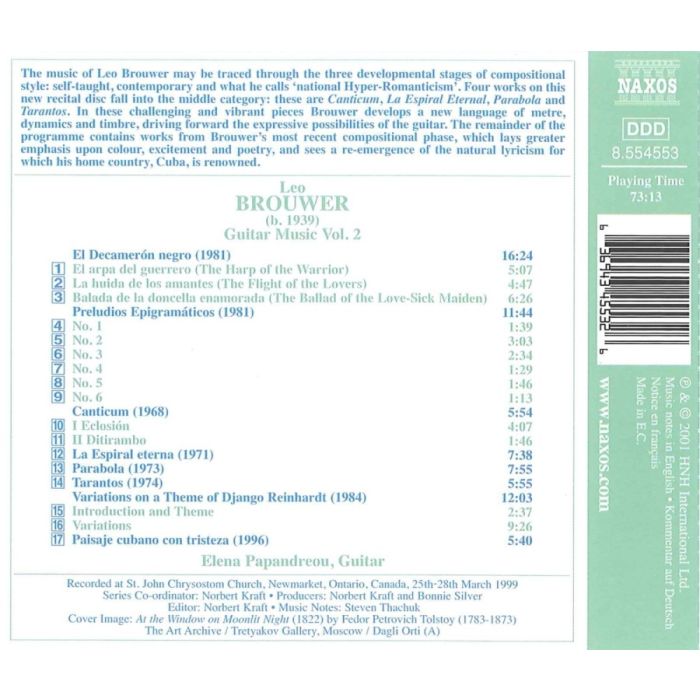 BROUWER: Guitar Music, Vol. 2 - El Decameron Negro; Preludios Epigramaticos - slide-1