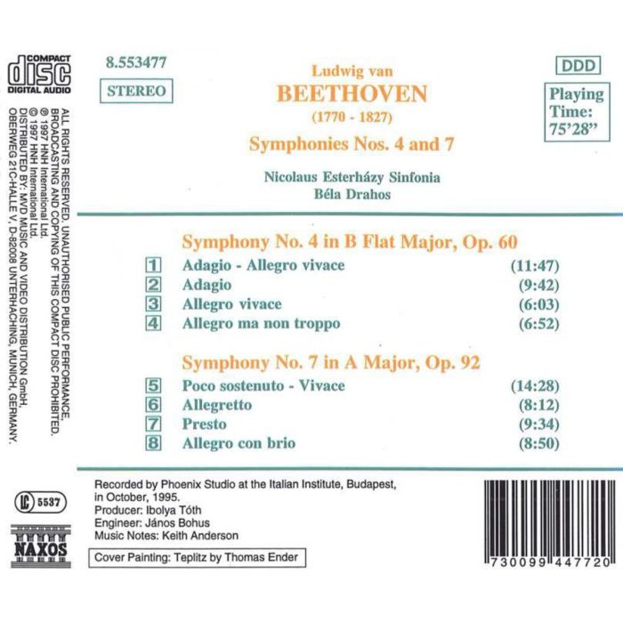 BEETHOVEN: Symphonies nos. 4 & 7 - slide-1