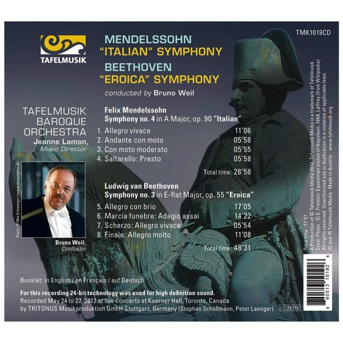 Beethoven: Symphony No. 3 “Eroica”, Felix Mendelssohn: Symphony No. 4 “Italian”, nowe nagranie 2012 - slide-1