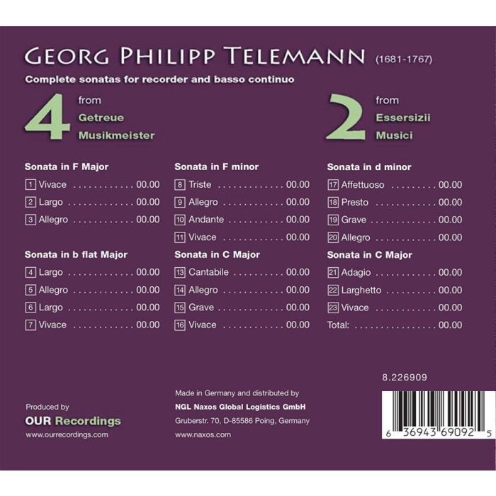 Telemann: Complete sonatas for recorder and basso continuo - slide-1