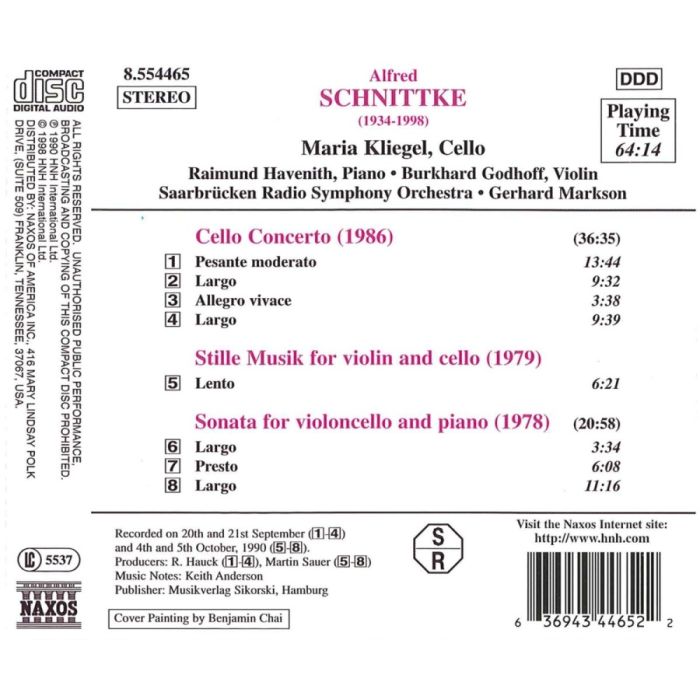 SCHNITTKE: Cello Concerto; Stille Musik; Cello Sonata - slide-1