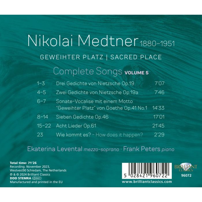 Medtner: Complete Songs Vol. 5 - slide-1