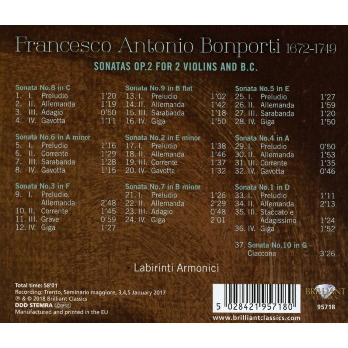 Bonporti: Sonatas Op. 2 for 2 Violins and B.C. - slide-1