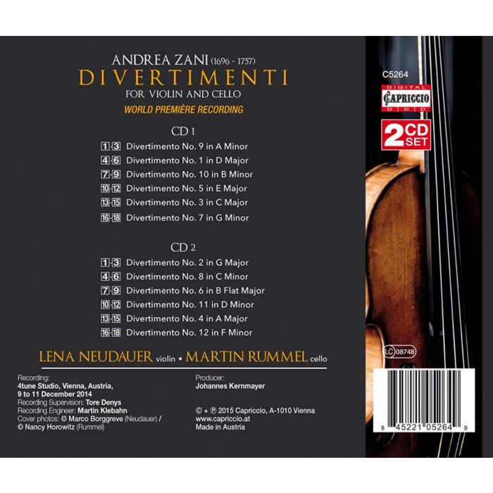 Zani: Divertimenti for violin and cello - slide-1