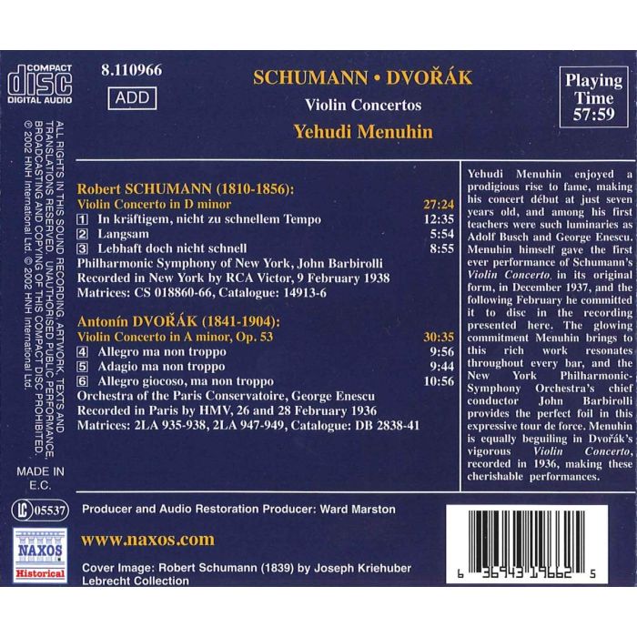 Dvorák / Schumann: Violin Concertos - slide-1