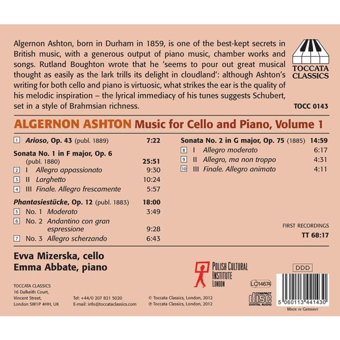 Ashton: Music for Cello and Piano Vol. 1 - slide-1