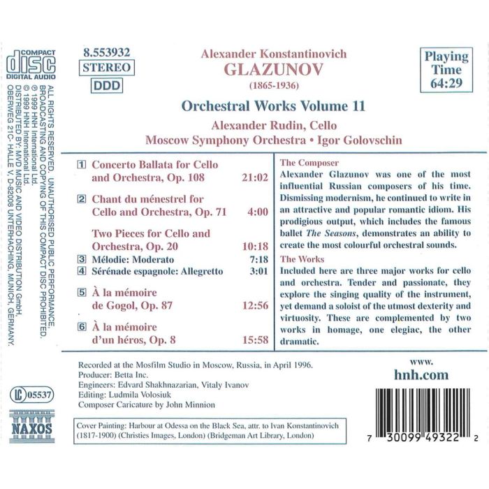 GLAZUNOV: Orchestral Works, Vol 11 - slide-1