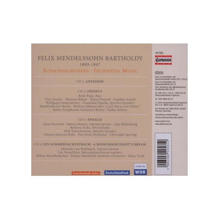 Mendelssohn: Schauspielmusiken - Antigone, Oedipus, Athalia, A Midsummer Night;s Dream Radio - slide-1