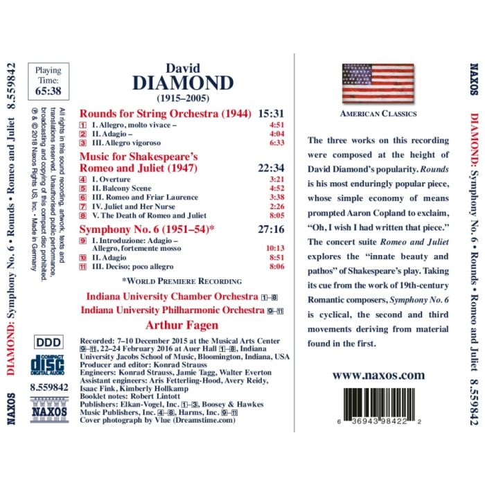 Diamond: Symphony No. 6; Rounds for String Orchestra; Romeo and Juliet - slide-1