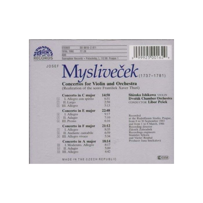 Myslivecek: Concertos for Violin and Orchestra - slide-1