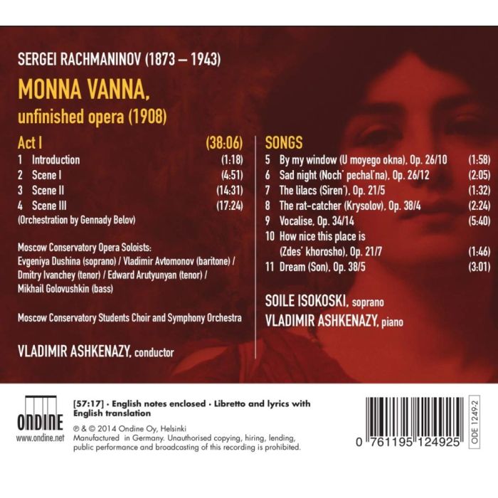 Rachmaninov: Monna Vanna, Act I (unfinished opera) & Songs - slide-1
