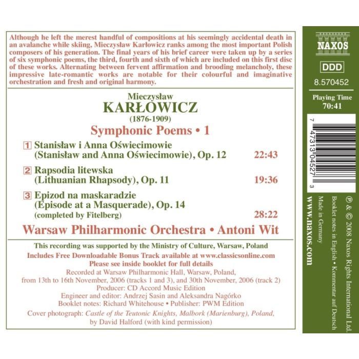 KARŁOWICZ : Symphonic Poems 1 - slide-1