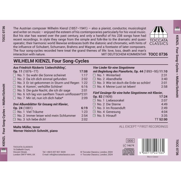 Kienzl: Four Song-Cycles - slide-1