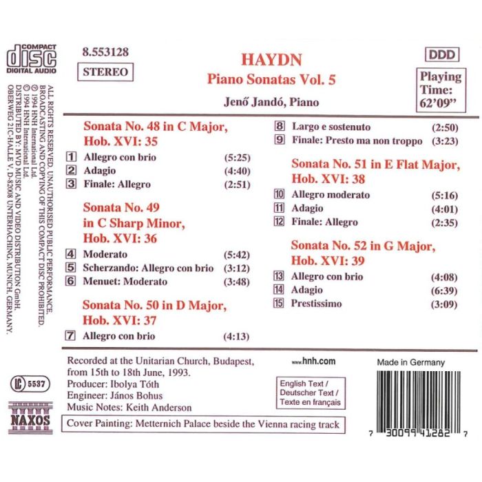HAYDN: Piano Sonatas Vol. 5 - slide-1