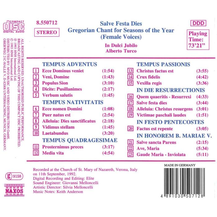 Salve Festa Dies: Gregorian Chant for Seasons of the Year - slide-1