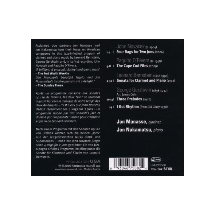 BERNSTEIN: Clarinet Sonata, GERSHWIN, NOVACEK, D'RIVERA - American Music for Clarinet & Piano - slide-1