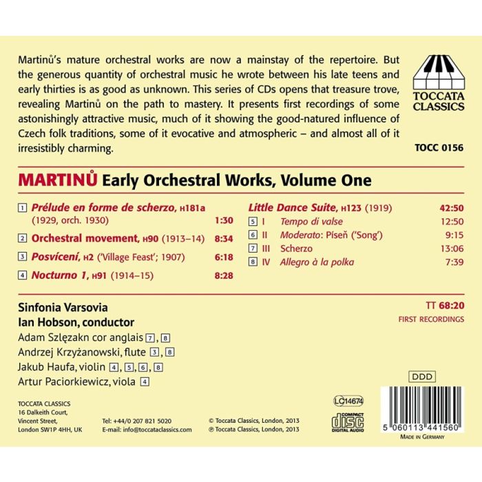 Martinu: Early Orchestral Works Vol. 1 - slide-1