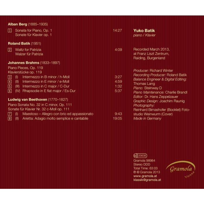 Berg: Piano Sonata, Brahms: Piano Pieces Op 119, Beethoven: Sonata 32 - slide-1