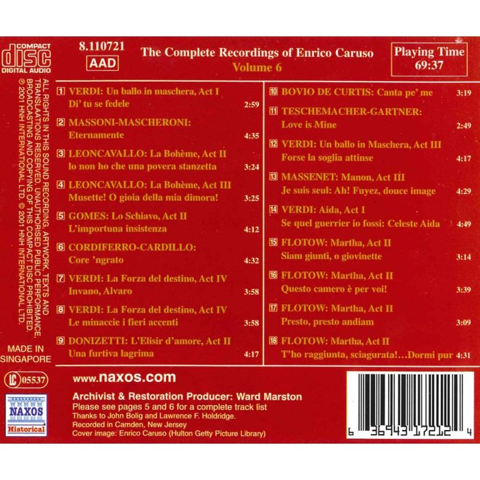 Enrico Caruso:The Complete Recordings Vol.6 - slide-1