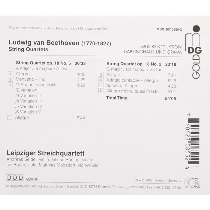 BEETHOVEN: String Quartets op. 18, 2 & 5 - slide-1