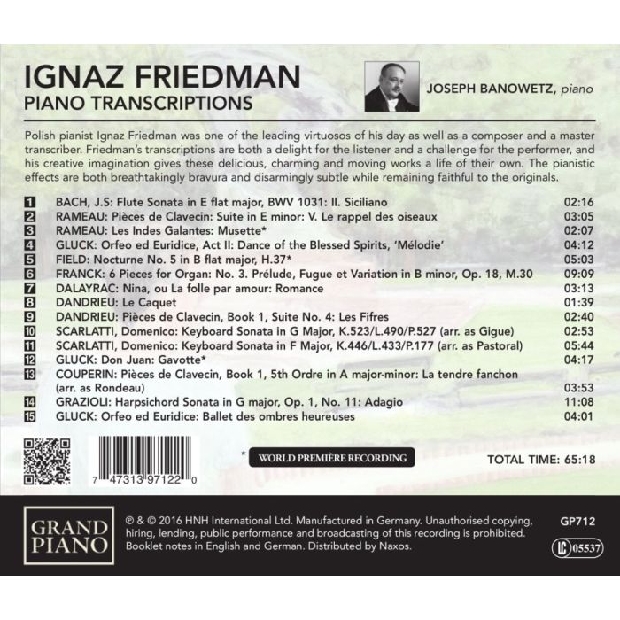 Friedman: Piano Transcriptions - slide-1