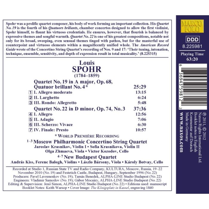 Spohr: String Quartets Vol. 15 - Nos. 19 & 22 - slide-1