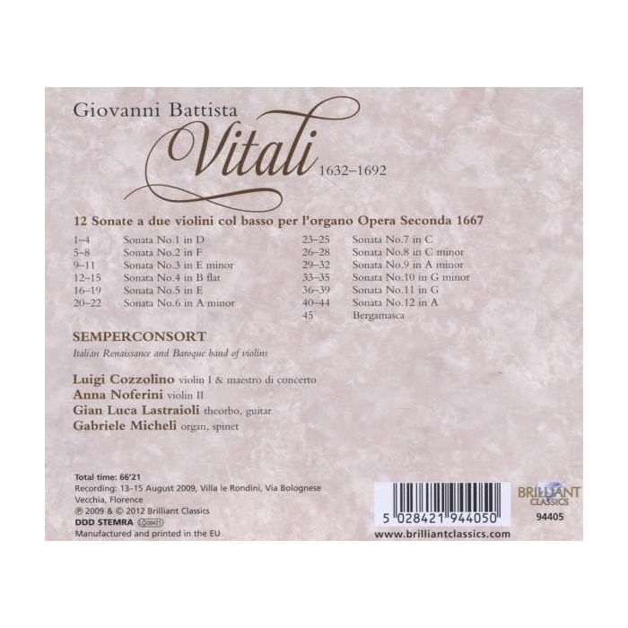 Vitali: Trio Sonatas Op. 2 - slide-1