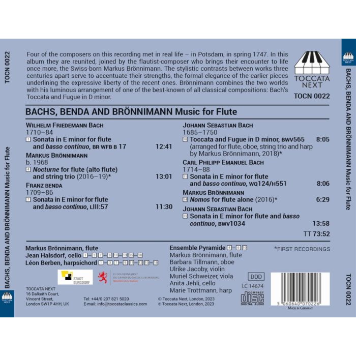 Bachs, Benda and Brönnimann - Music for Flute - slide-1