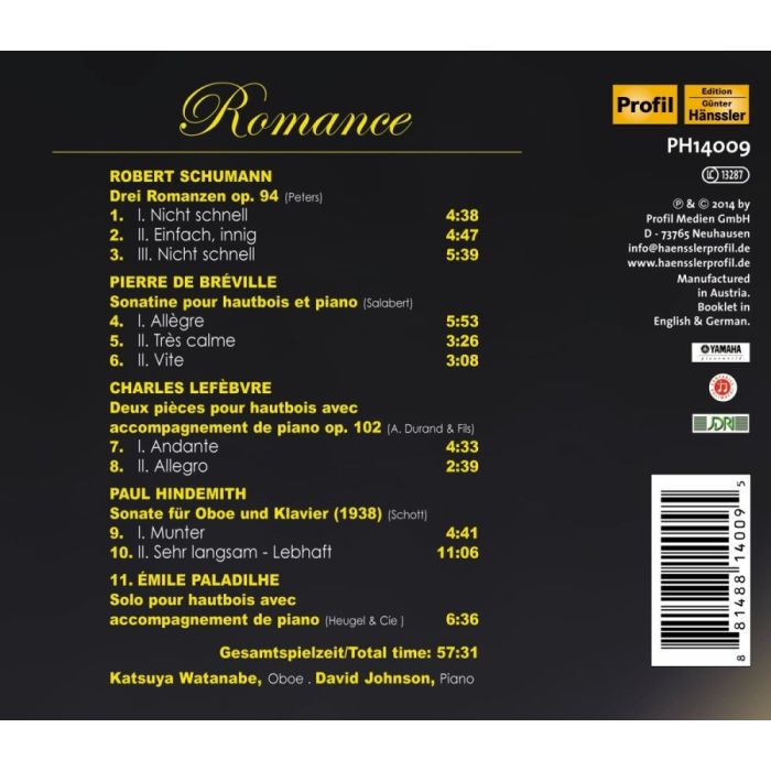 Romance - Schumann, Robert; Bréville, Pierre de; Paladilhe, Émile; Hindemith, Paul; Lefèbvre, Charles - slide-1